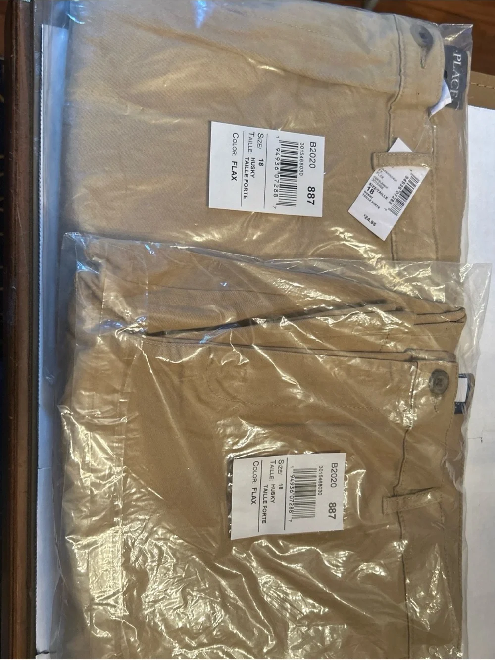 2 Pairs Children’s Place Boys Size 18 Husky Khaki Pants - NWT